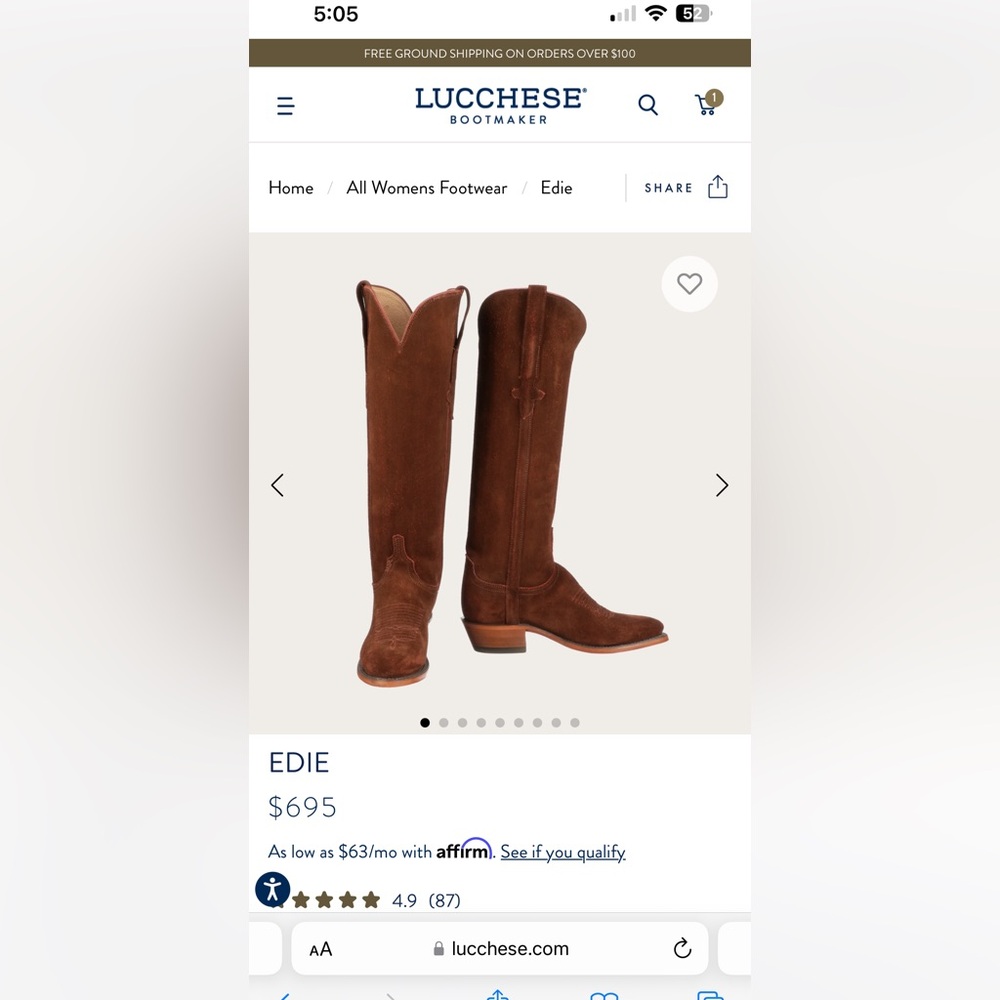 Womens Lucchese EDIE Boot